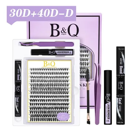 Kit Cílios B&Qaugen 280 Unidades Curvatura D para Aplicação Fácil