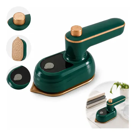 Mini Ferro De Passar Roupa A Vapor Portátil Bivolt Viagem Versão Premium - Verde 127/220v