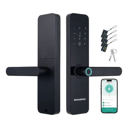 Fechadura Digital Biométrica Bluetooth Tuya Smart Vida Preto