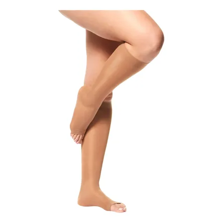 Meia De Compressão Feminina 1871 3/4 15-20 Mmhg Sem Ponteira Kendall Mel Liso P
