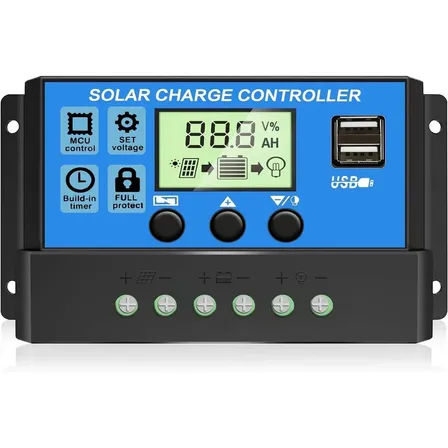 FORESTORY Controlador De Carga 30a 12v/24v Regulador Sistema Solar Lp