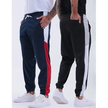 Kit2 Calça Moletom Masculina Academia Corrida Chimpa Esporte Preto M