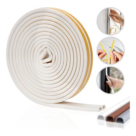 Fita Adesiva Veda Frestas Janela Porta Vedação 6mm 6 Metros Branco