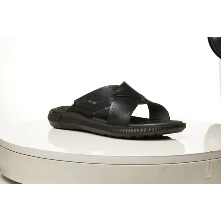 Chinelo Pegada Masculino Couro 133160 Preto Lisa 40 Br