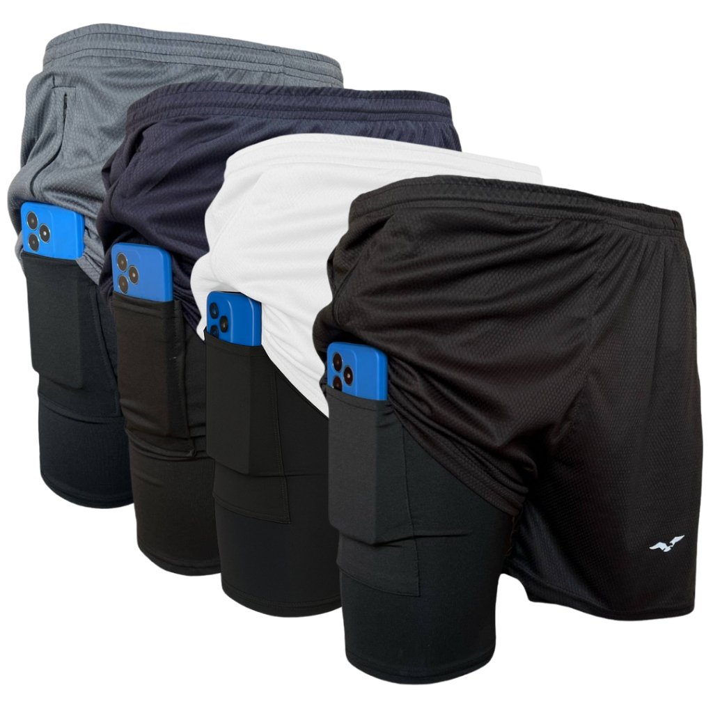 Shorts Masculino Bermuda Compressão Para Corrida Treino