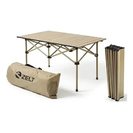 Mesa Dobrável Portátil de Aço para Camping, Garden e Lazer 120cm ZELT
