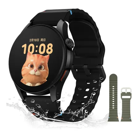 Smartwatch Aurafit G12, Gps, Resistência À Água 3atm, Preto Preto Mesh Verde-militar/preto