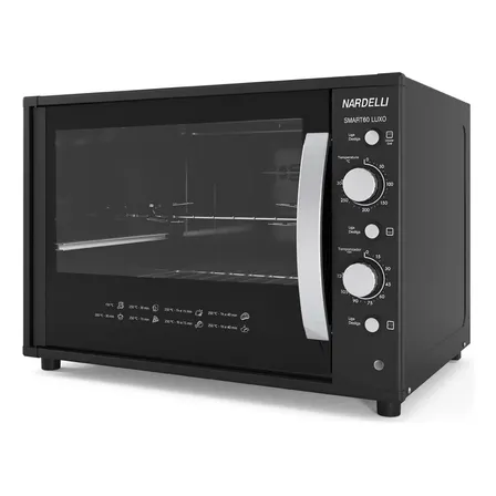 Forno Elétrico Nardelli Luxo Smart60 60l Espeto Giratório 127v Preto