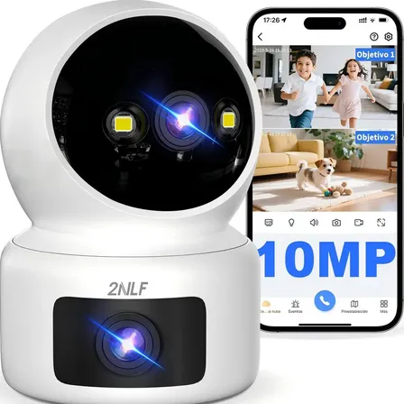 2nlf Câmera De Segurança Wifi Ip 360° Dupla Lente Full Hd Com Alarme Chamada Bidirecional