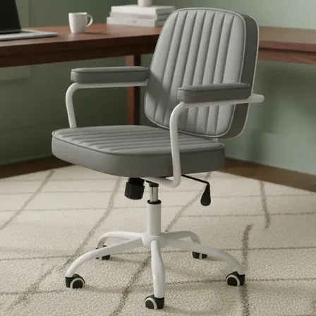 Cadeira De Escritório Ergonômica Python Fly Couro Sintético Cor Cinza