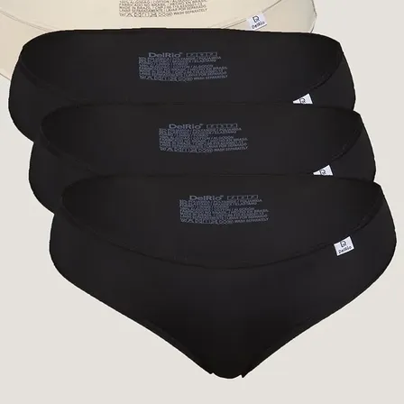 Kit 10 Calcinhas Femininas Biquíni Microfibra Delrio Lisas Areia, Mousse, Preto, Branco Liso Gg