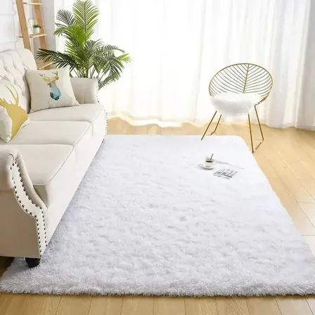 Tapete Felpudo 1,00x1,50 Peludo Macio Shagy Quarto Sala Luxo 1.5 M 1 M Branco