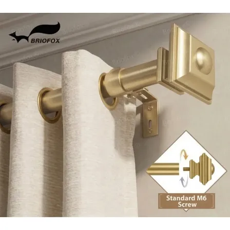 Kit Varão Extensível de Cortina 3M, Dourado, Com Suporte e Parafusos