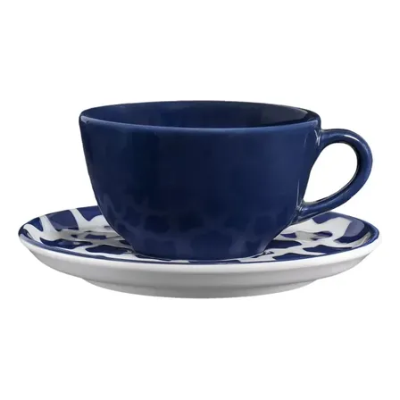 Cj. C/ 06 Xícaras De Chá 200ml Com Pires Sevilha Flat Oxford Sevilha Estampado