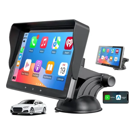 Multimídia Universal Carplay Android Auto Tela Portátil 7pol Preto