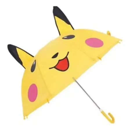 Guarda Chuva Sombrinha Infantil Automática Orelhas Bichinho Cor Dourado Desenho Do Tecido Pika
