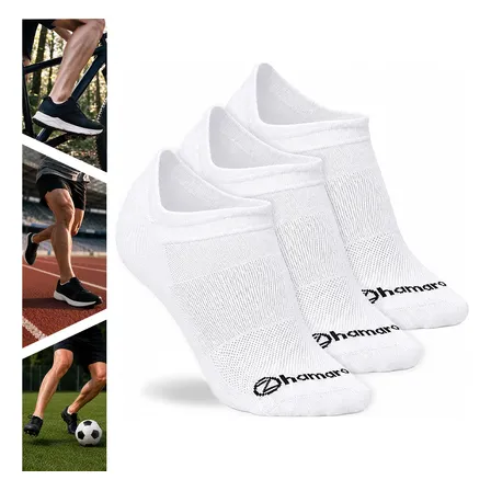 Kit 3 Pares Meias Poliamida Corrida Zhamaro Dry Sapatilha Todas Brancas Lisa M - 34 A 39