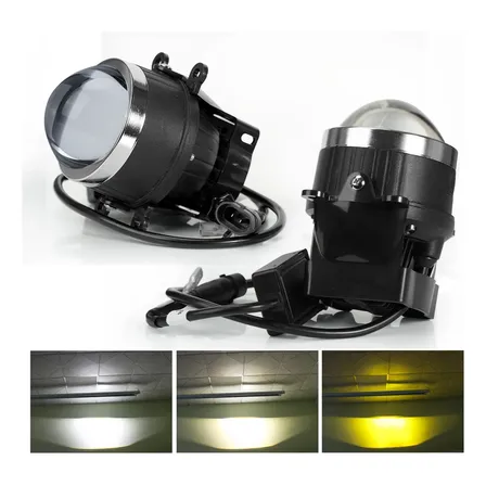 Farol Projetor 3'' Auxiliar Neblina Milha Universal 3 Cores Preto