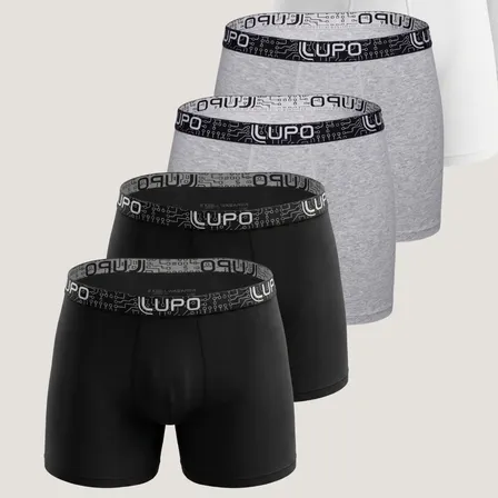 Cueca Lupo Masculina Kit 6 Unidades Am Boxer Esp. K4 Sortida - 0904 Liso G