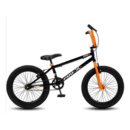 Bicicleta BMX Aro 20 Pro-X Série 1 2024 Preto/Laranja V-Brakes
