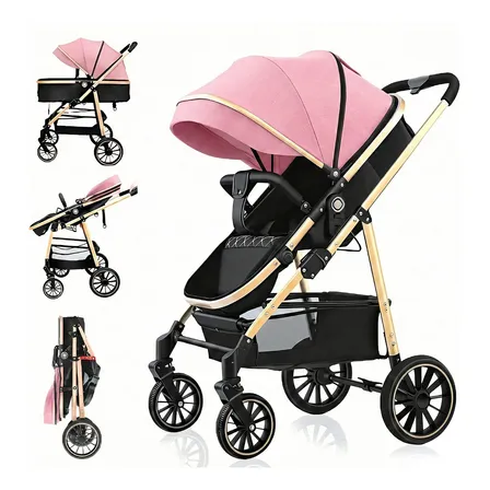 Carrinho Bebê Conforto Reversível Passeio Modo Berço Travel Rosa