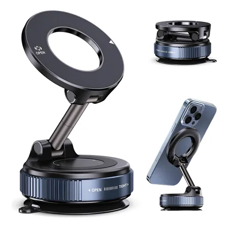 Suporte Celular Carro Magnético Rotativo 360dobrável Ventosa Preto