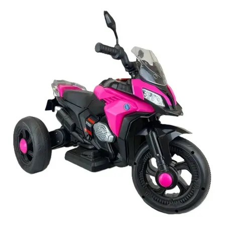 Moto Elétrica Rosa Três Rodas 6v Com Luz E Som Rosa-chiclete