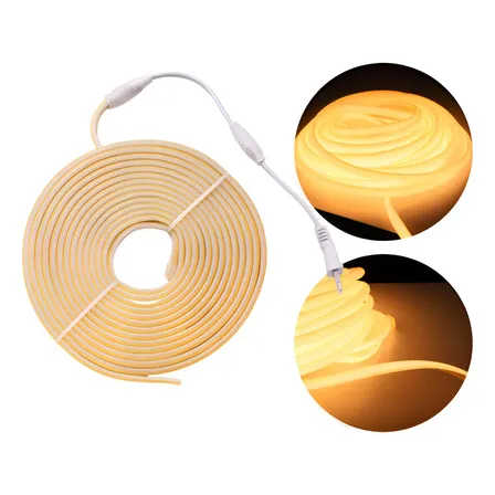 10m Fita Led Cob Direta Ip67 220v 110v Mangueira Brilhante Branco-quente