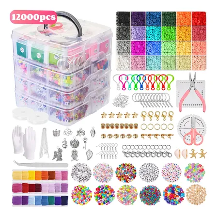 Kit Miçangas Completo Para Fabricação Joias Pulseiras 12000p
