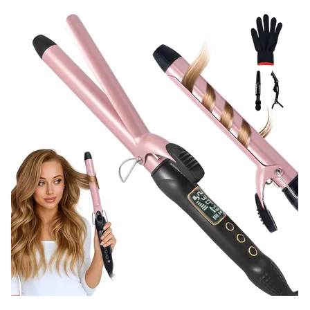 Modelador Cachos Profissional Aquecimento Rápido Bivolt 25mm Rosa 127/220v