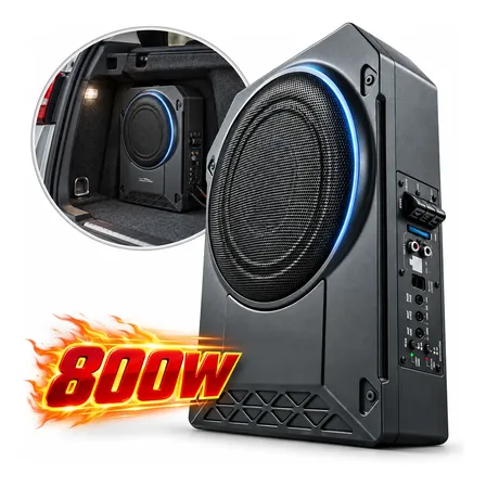 Subwoofer Caixa Slim Polegadas 800w Som Amplificado Controle
