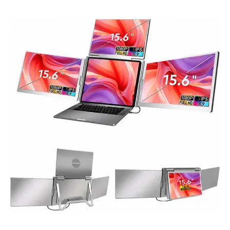 Monitor Portátil Triplo Usb-c Notebook Estação 4 Telas Cinza 127/220v