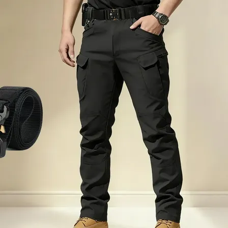 Calça Tática Ripstop Impermeável, Multi-bolsos Com Cinto