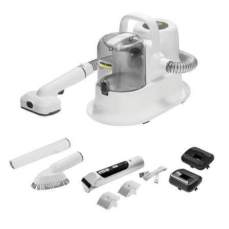 Aspirador De Pelos Com Fio Kärcher Pet Clean E Tosador Recarregável, Kit 5 Em 1 Silencioso E 300w De Potência