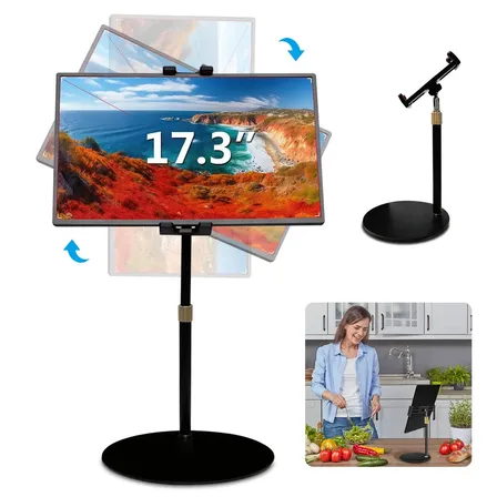 Suporte Para Tablet Mesa Para iPad E Monitor Portátil Ajustável E Dobrável Giratório De 360° Suporte Para iPad Pro Air Mini (4,7 -17.3 ) Até 2 Kg Para Monitor 14 Cm A 26 Cm