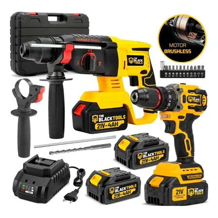 Kit Ferramentas 21v Brushless Com 2 Baterias E Maleta