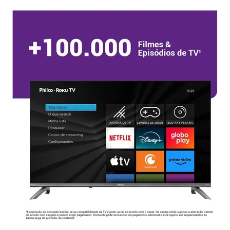 Smart Tv 32 Philco Roku Tv Dolby Áudio Hdr10 P32crb