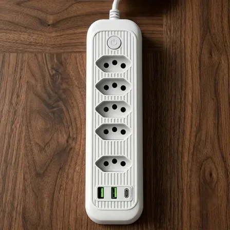 Extensão Elétrica Tomadas Usb Type-c Bivolt 2m Chave Liga Jxb75+2+1