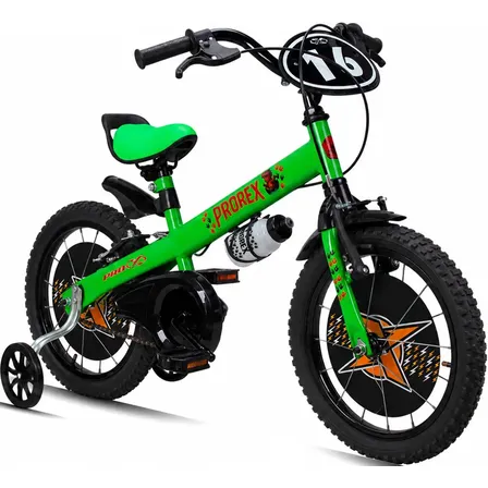 Bicicleta Infantil Aro 16 Pro-x Prorex Menino 4, 5 Anos Com Rodinha Garrafinha Paralama - Verde