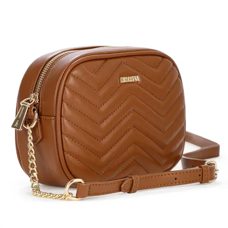 Bolsa Feminina Mini Bag Tote Crossbody Anacapri Corrente  Marrom