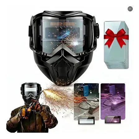 Capacete De Solda Automática Auto Escurece Com 10 Lentes