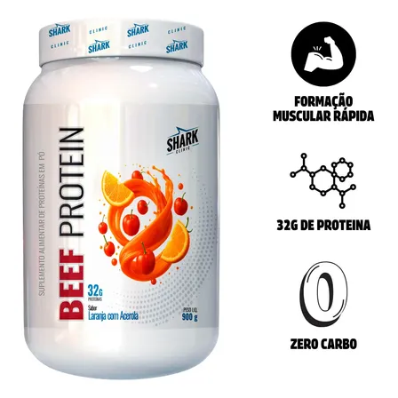 Beef Protein Zero Lactose da Shark Pro Sabor Laranja com Acerola 900g