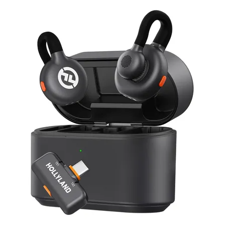Microfone Hollyland Lark M2s Duo Usb-c Duplo P/ 2 Pessoas Cor Preto