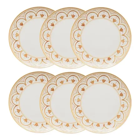 Jogo De 6 Pratos Rasos 26 Cm Oxford Unni Nuray Branco