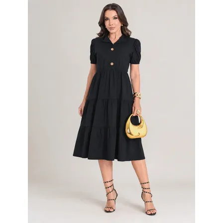 Vestido Feminino Midi Moda Evangélica Soltinho Confortável