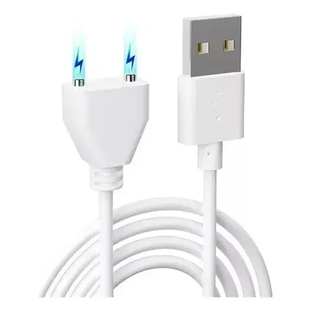 Cabo USB Magnético YTMQL 2 Polos 5mm Branco para Vibradores