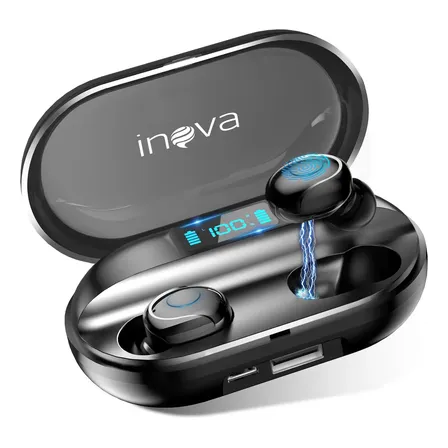 Fone De Ouvido Esportivo Sem Fio Tws Com Carregador Portátil - Preto