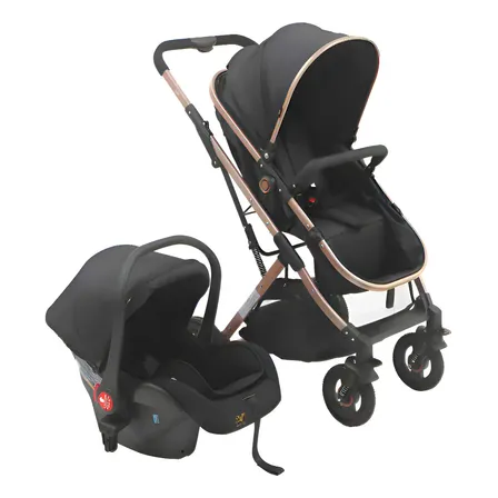 Carrinho C/bebê Conforto Reversível Elysian Maxi Baby - Preto