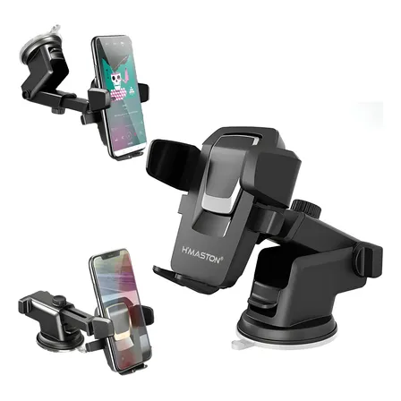 Suporte Para Celular Retrátil Carro Ventosa Rotação180° Cj02 Preto