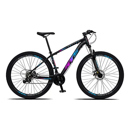 Bicicleta Aro 29 Gts Dexter 24 Marchas Freio A Disco Cor Preto Com Pink/azul Tamanho Do Quadro 19